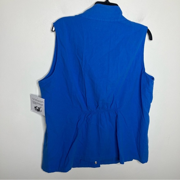 Collections etc. blue snap front vest 100% cotton new with tags - Picture 4 of 4
